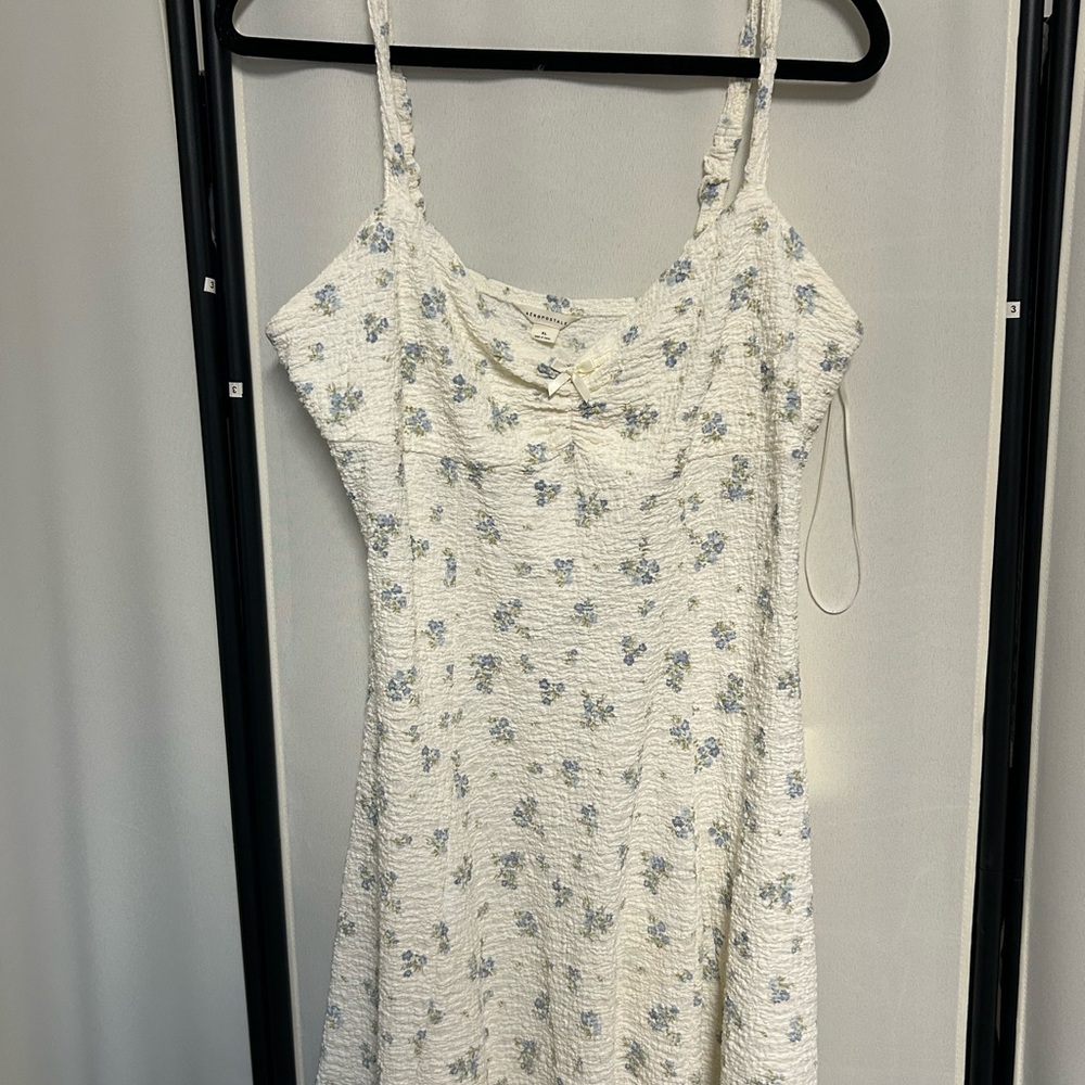 Aeropostale White Dress with Blue Floral Pattern